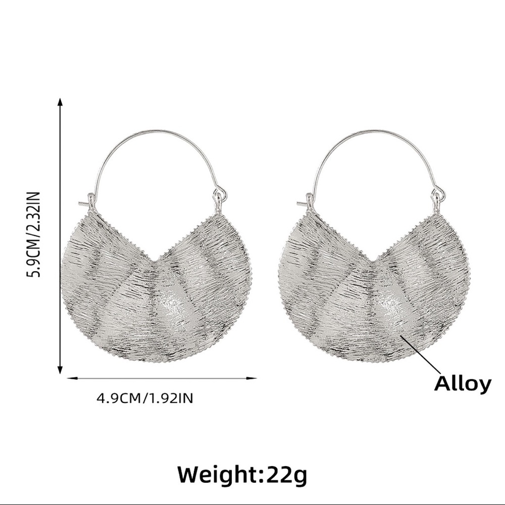 Any 2/$20! Silver Ridged Boho Disc Earrings - Picture 3 of 5